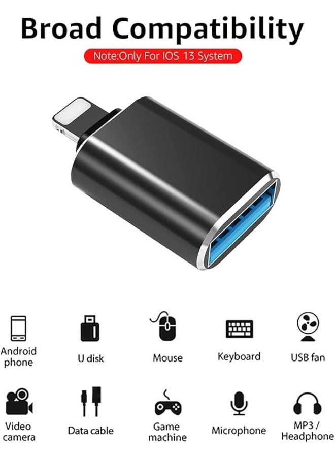 CELIBERY - Lightning Male to USB3.0 Female Adapter OTG Cable Portable USB Camera Adapter OTG Data Sync Cable Card Reader/Flash Drive/Mouse/MIDI Keyboard - Image 1