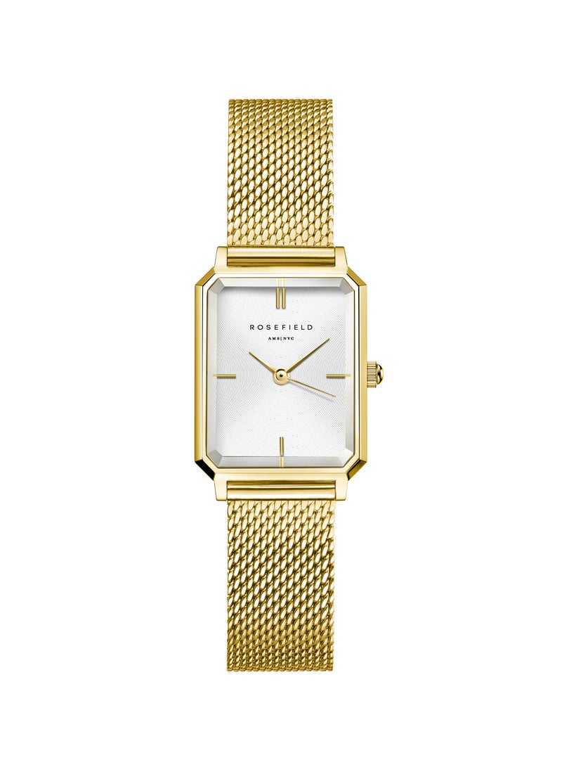 Rosefield Octagon XS Mesh White Gold Women Watch - OWGMG-O73 - Image 1