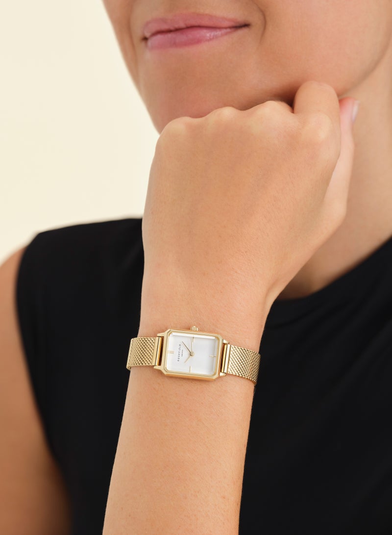 Rosefield Octagon XS Mesh White Gold Women Watch - OWGMG-O73 - Image 5