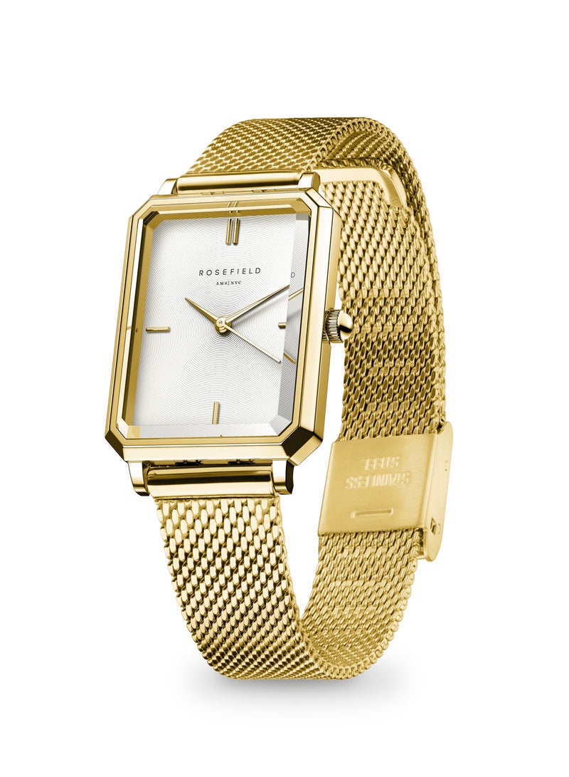 Rosefield Octagon XS Mesh White Gold Women Watch - OWGMG-O73 - Image 3