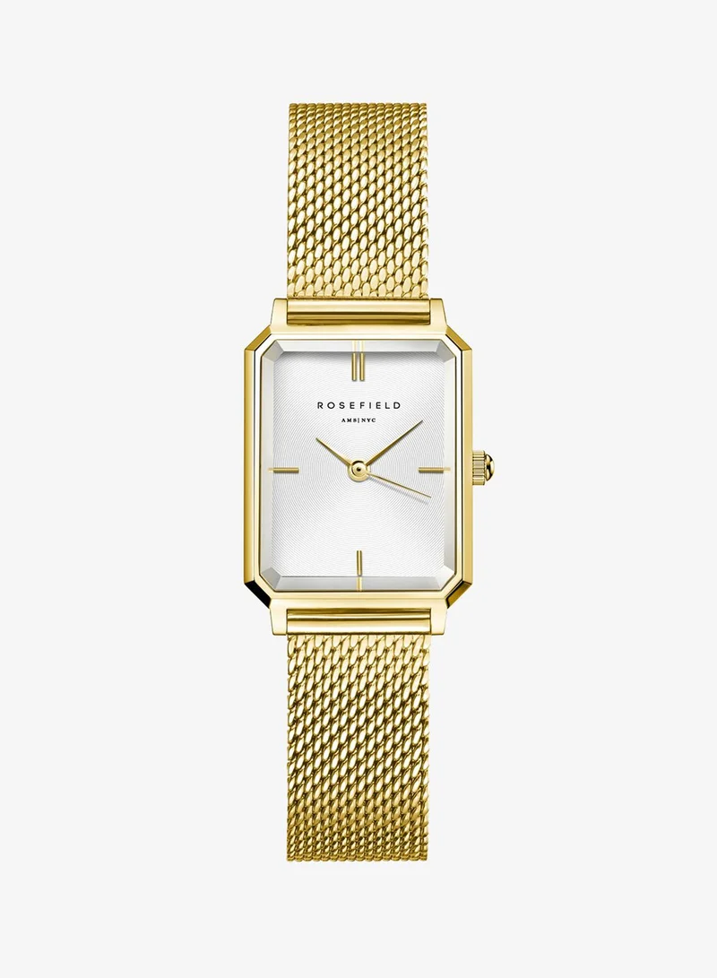 RoseField Rosefield Octagon XS Mesh White Gold Women Watch - OWGMG-O73
