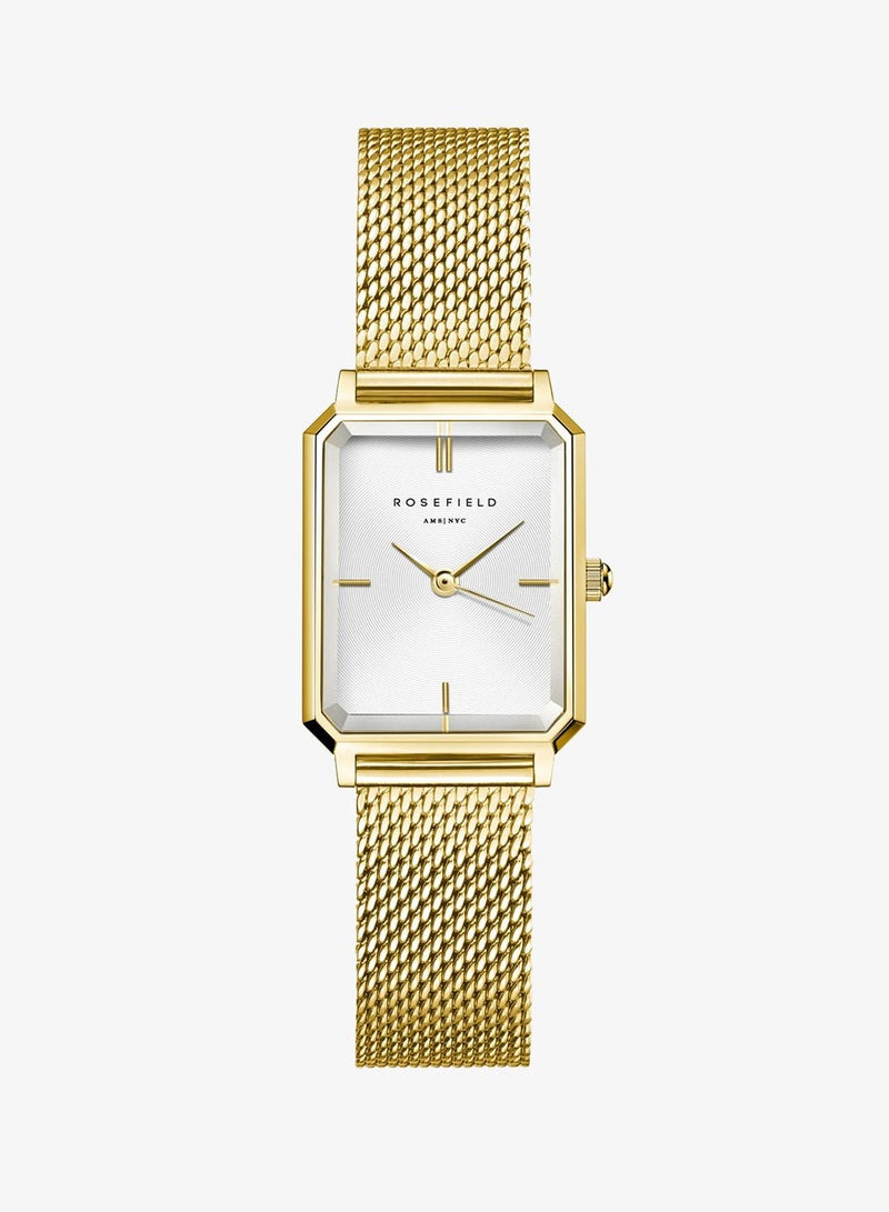 Rosefield Octagon XS Mesh White Gold Women Watch - OWGMG-O73 - Image 1