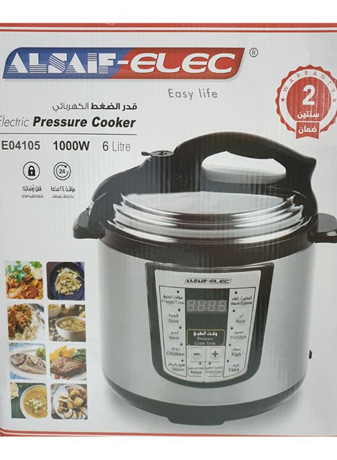 ألسيف إليك وعاء طهي بالضغط الكهربائي بقوة 1000 وات 6 L 1000 W E04105 أسود/ فضي - Image 2