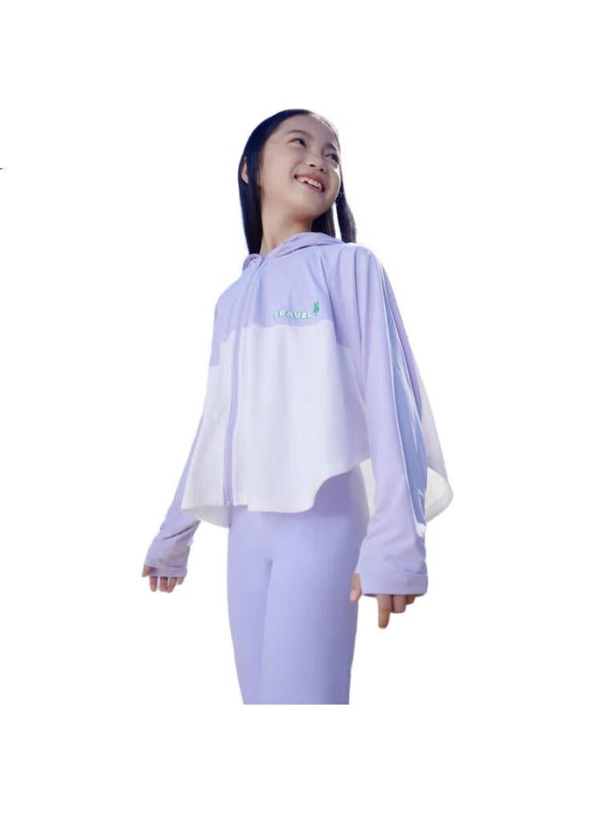 Annil Girls' Sun Protection Jacket Summer Ice-Cool Breathable Loose Elastic Sunscreen Coat - Image 3