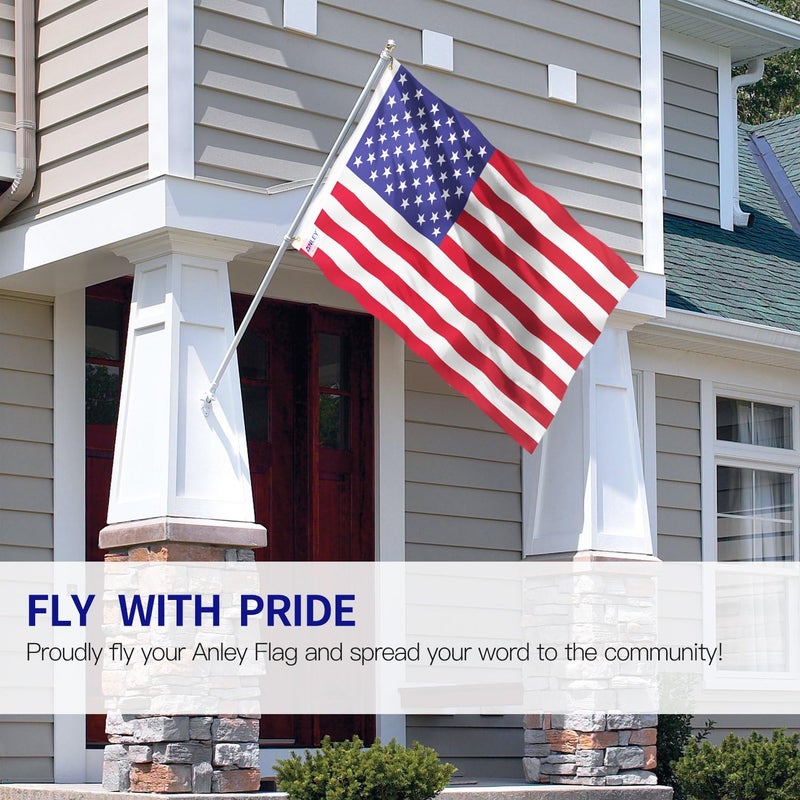 Anley Pack of 2 Fly Breeze 3x5 Foot American National Polyester Flag - Vivid Color and Fade proof - Canvas Header and Double Stitched - US National Flags with Brass Grommets 3 X 5 Ft - Image 4