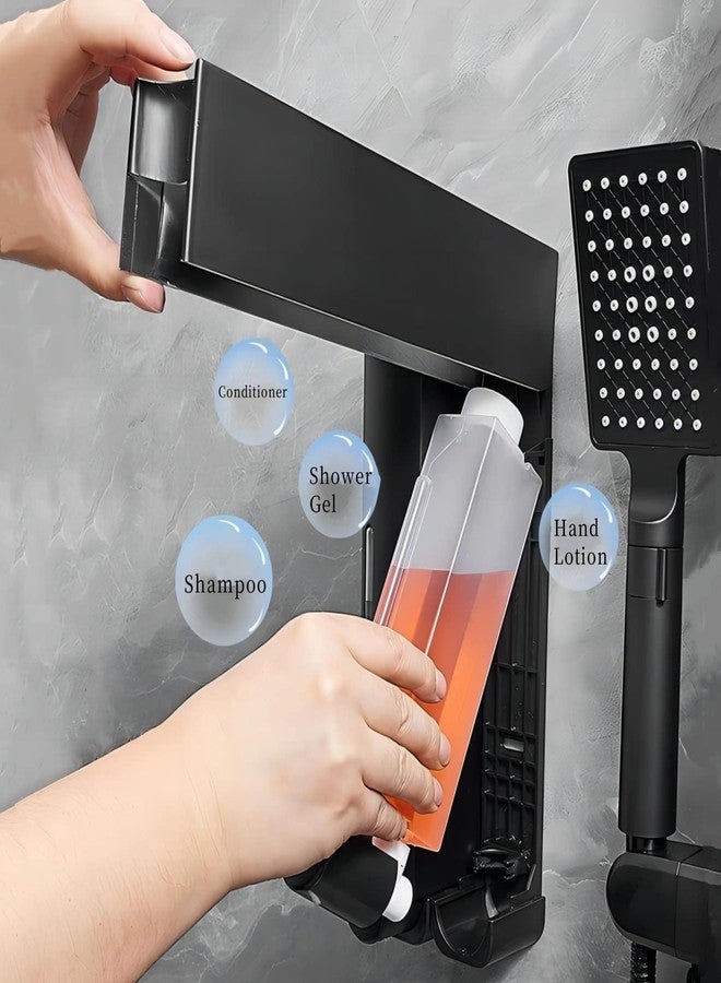 Zerodis Wall Mounted Dispenser, 3 Chamber Manual Shower Pump Organizer Refillable Shampoo Bottle for Home Bath Kitchen Hotels Restaurants - Image 4