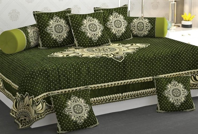 Laying Style™ Diwan Set of 8 Pieces Combo with Sofa Covers for Living Room 5 Seater and Center Table Cover - Image 3