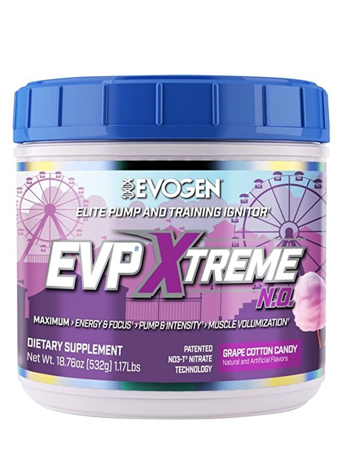 EVP Xtreme No Pre Workout Maximum Pump Grape Cotton Candy 40 Servings 532g 