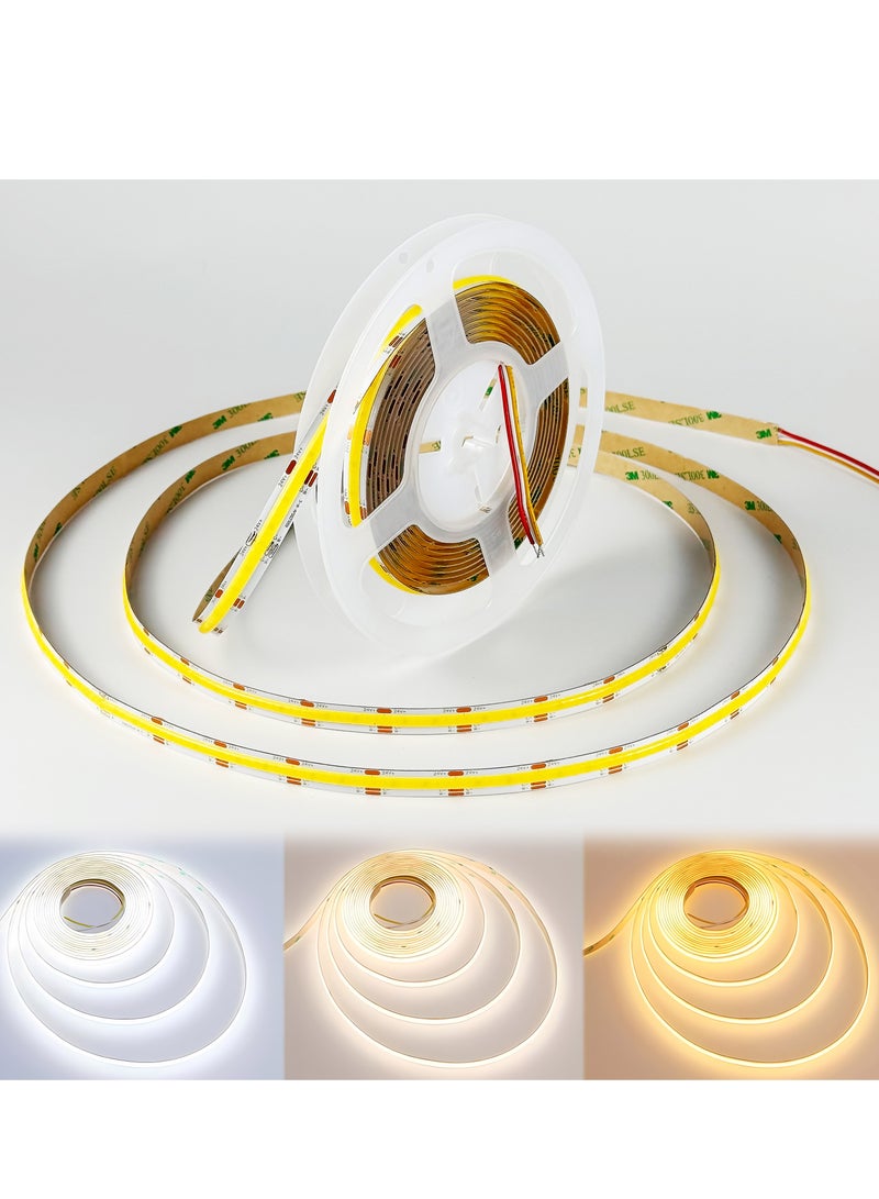 شريط إضاءة LED COB 24 فولت عالي اللومن بطول 10 أمتار و320 مصباح LED أبيض طبيعي 4000 كلفن CRI90+ شريط إضاءة LED مرن لمشاريع الإضاءة المنزلية التي تصنعها بنفسك  - Image 4