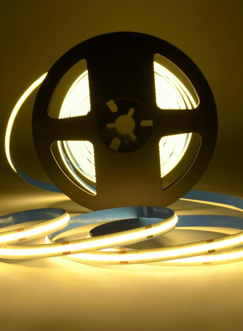 شريط إضاءة LED COB 24 فولت عالي اللومن بطول 10 أمتار و320 مصباح LED أبيض طبيعي 4000 كلفن CRI90+ شريط إضاءة LED مرن لمشاريع الإضاءة المنزلية التي تصنعها بنفسك  - Image 1