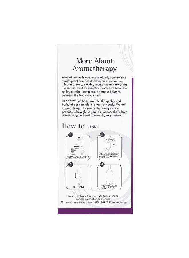 now Essential Oils, Ultrasonic Ceramic Stone Oil Diffuser, Extremely Quiet, Easy To Clean - Image 4