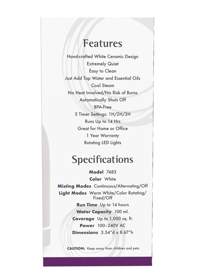 now Essential Oils, Ultrasonic Ceramic Stone Oil Diffuser, Extremely Quiet, Easy To Clean - Image 2