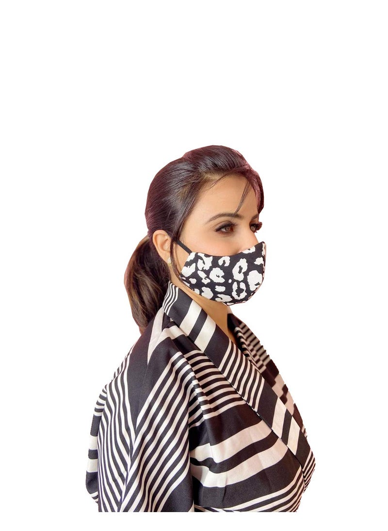 VIRA Vira Women Cotton Printed Black Hawk Style 2 PlyLayer Reusable Washable Face Mask  - Image 2