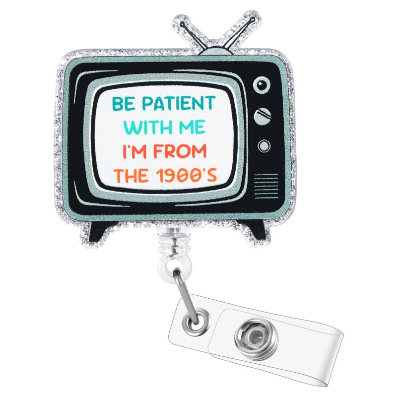 BEZTN Be Patient With Me I 'M From The 1900 'S Funny Badge Reel  Cute Retractable Id Card Badge Holder  Name Tag Work Badge Clip For Rn Lpn Cna Ma Er Night Shift Nurse Nursing Student Doctor  Nurse Gifts - Image 1