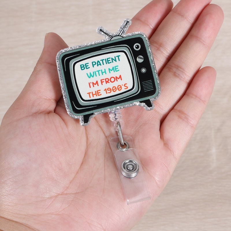 BEZTN Be Patient With Me I 'M From The 1900 'S Funny Badge Reel  Cute Retractable Id Card Badge Holder  Name Tag Work Badge Clip For Rn Lpn Cna Ma Er Night Shift Nurse Nursing Student Doctor  Nurse Gifts - Image 4