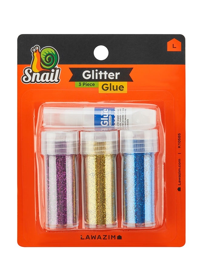 لوازم صمغ جليتر 3 قطع|طقم عصي صمغ بألوان قوس قزح لمشاريع الفنون والحرف اليدوية ومستلزمات السلايم ودفتر القصاصات والبطاقات - Image 1
