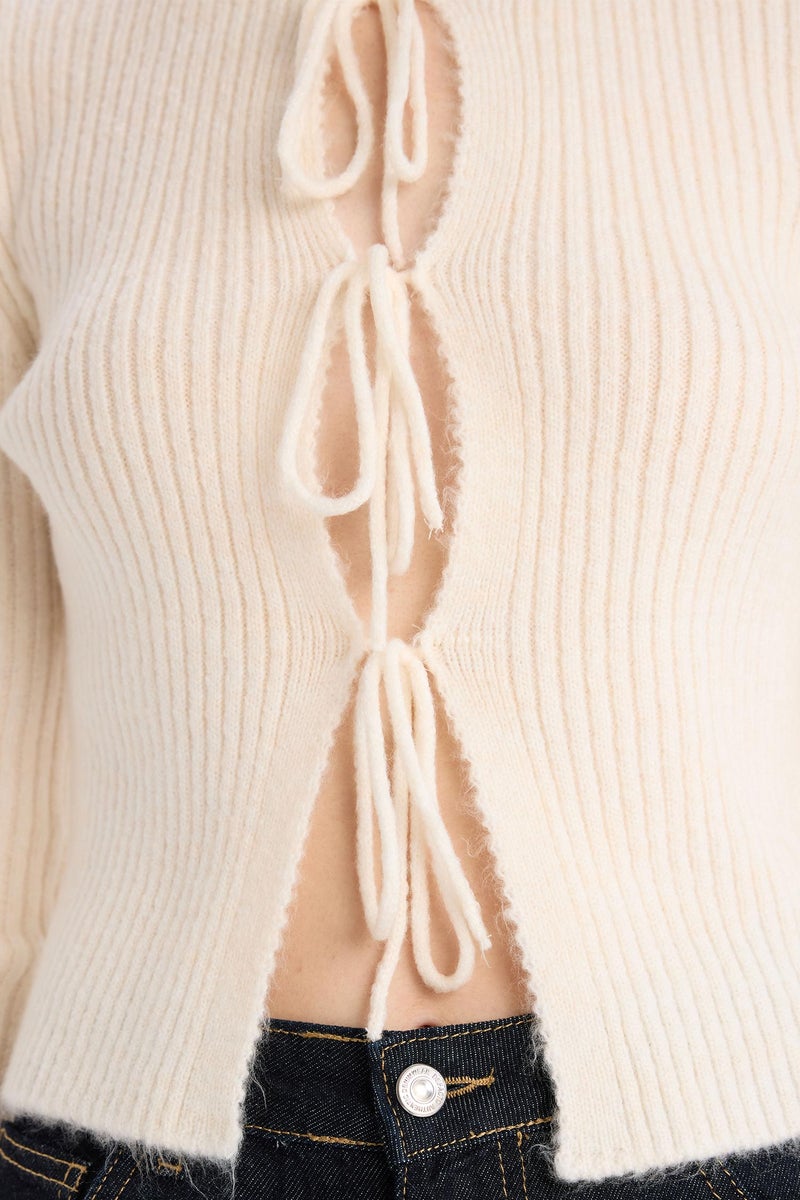 ديفاكتو كارديجان تريكو قصة عادية برقبة مستديرة - Image 5