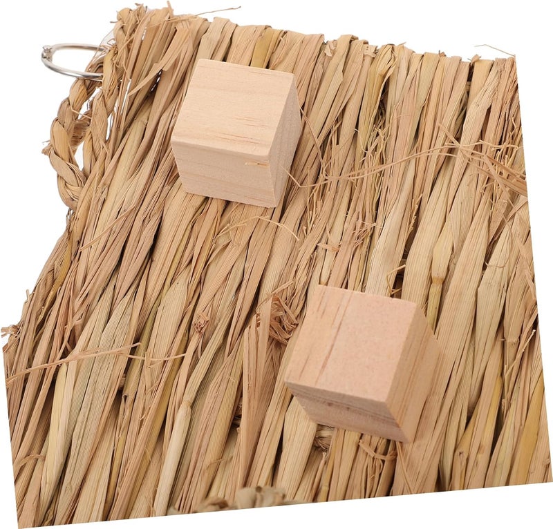 DECHOUS Small Animal Straw Mat for Rabbits Guinea Pigs Hamsters Chew for Molar Grinding Soft Nesting Pad Enrichment for Dental Health and Comfort - Image 5