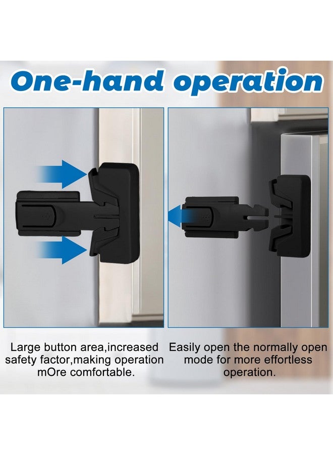 مولين قفل ثلاجة مولين، قطعتان، مقاوم للأطفال، قفل باب الثلاجة/الفريزر، أمان الحيوانات الأليفة، يُغلق تلقائيًا عند إغلاق الباب، لا يتطلب أدوات وسهل التركيب (أسود) - Image 3