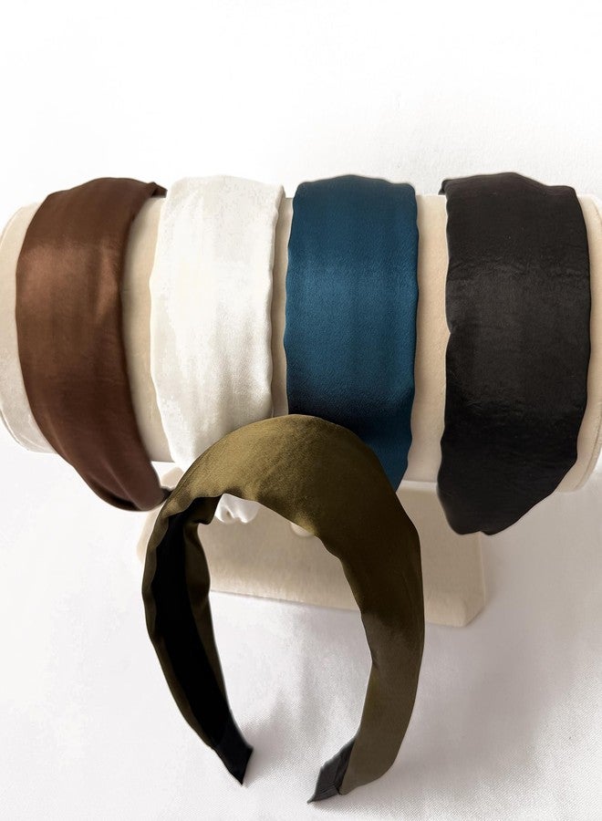 LONEEDY 5 Pack Wide Hard Headband with Teeth for Women, Girls’s Hair Band Pleated Cloth Fabric Hair Hoop Accessories (5 Mixed color) - Image 3