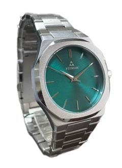 Fitron Men's Silver Wrist Watch with Green Dial  - Image 2