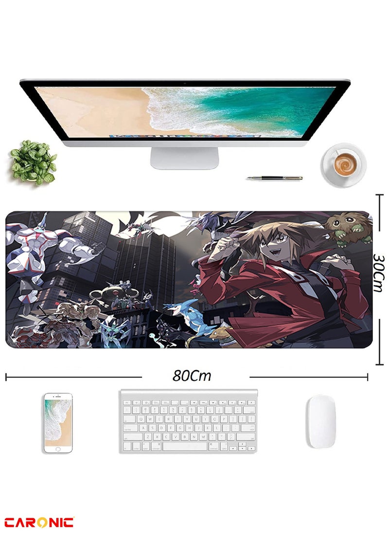 CARONIC - Large Gaming Mouse Pad with Superior Micro Weave Cloth Extended Desk Mousepad with Stitched Edges Non-Slip Base Water Resist Keyboard Pad For Gamer And Office Home YGO 140 - Image 1