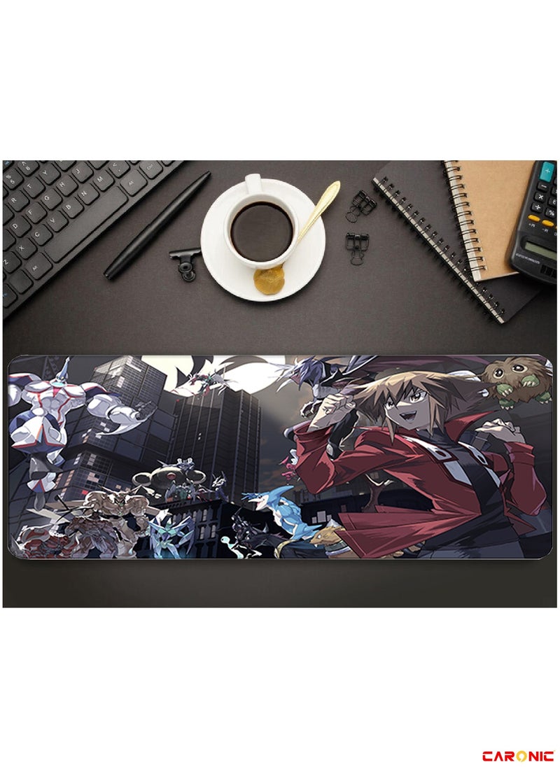 CARONIC - Large Gaming Mouse Pad with Superior Micro Weave Cloth Extended Desk Mousepad with Stitched Edges Non-Slip Base Water Resist Keyboard Pad For Gamer And Office Home YGO 140 - Image 1