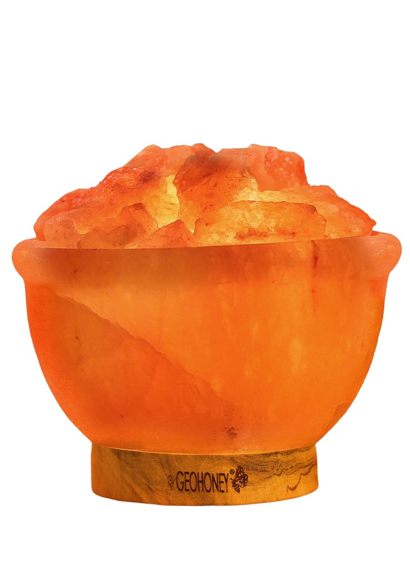 GEOHONEY - Geohoney - Himalayan Salt Fire Bowl Lamp with Glowing Salt Crystals - Image 1
