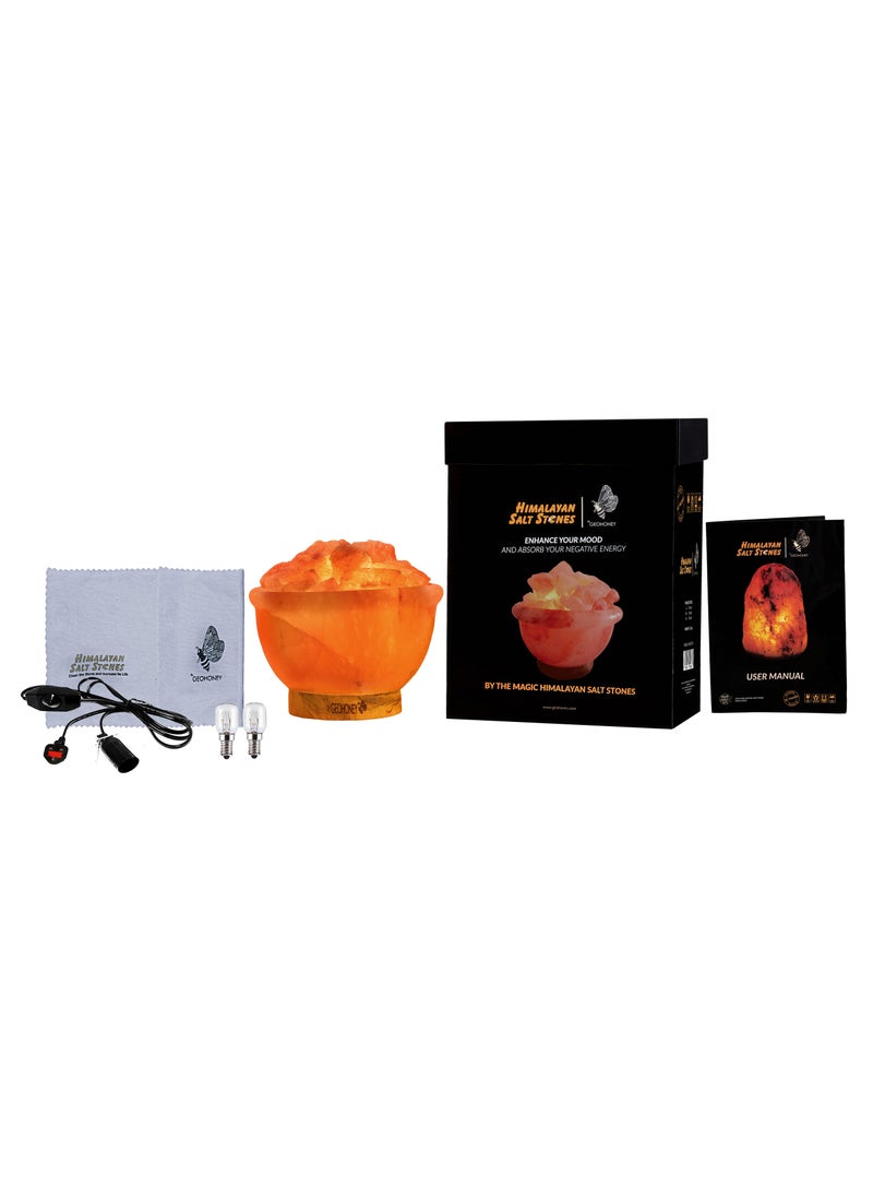 GEOHONEY - Geohoney - Himalayan Salt Fire Bowl Lamp with Glowing Salt Crystals - Image 1