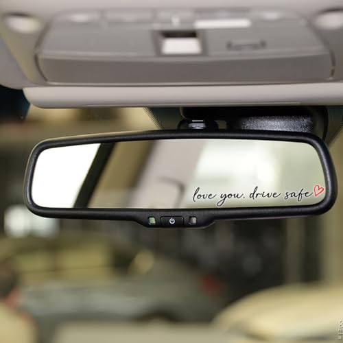 TIIMGCOO 3X Love You, Drive Safe Holographic Car Mirror Decal Stickers for Cars Rearview Decal for Women Cute Decals Vinyl Affirmation Stickers for Window, Tumbler and Water Bottle (Black) - Image 2