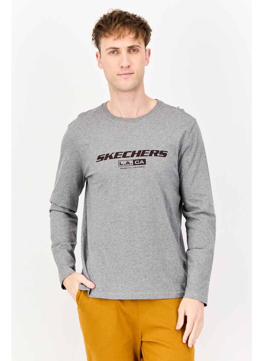 SKECHERS Men Sportswear Fit Long Sleeve Outdoor T-Shirt, Grey  - Image 1