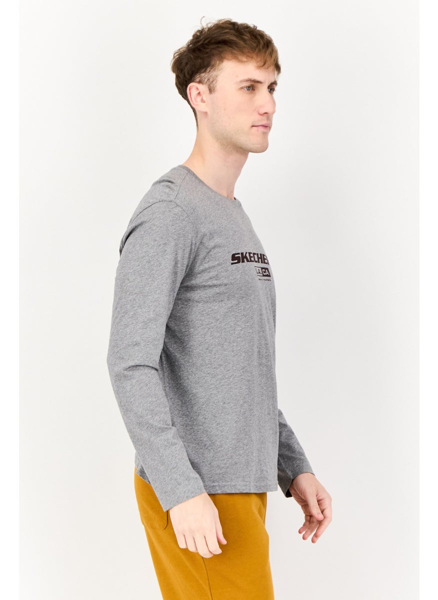 SKECHERS Men Sportswear Fit Long Sleeve Outdoor T-Shirt, Grey  - Image 2