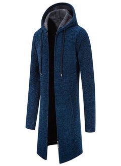 Men's Plush Trend Cardigan Chenille Jacket Blue
