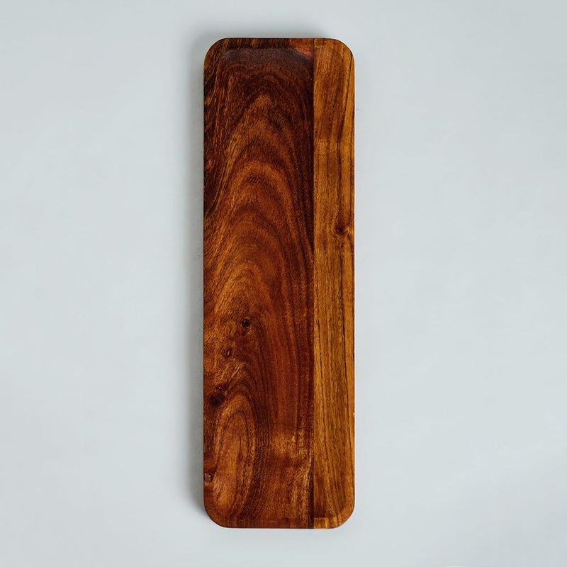 SAAGA Acacia Solid Wood Rectangular Platter - 17 Inch X 5 Inch - Tray for Kitchen & Dining, Ideal for Snacks, Fruits, & Desserts - Brown - Image 5