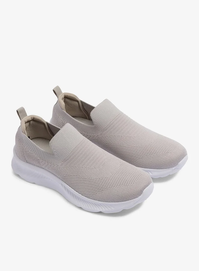Grey Knit Slip On Trainers