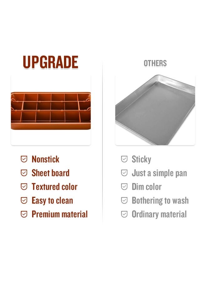 Non-Stick Quick Release Brownie Mould Brown 31x4x19.50cm - Image 4