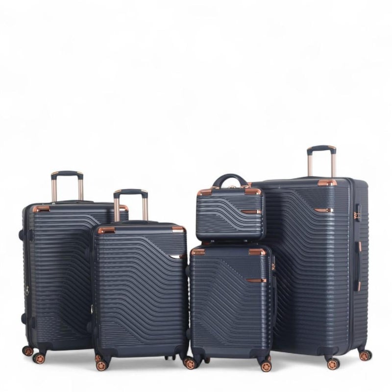 Aviator Luxury Bridal Luggage Set - 5 Pieces (Large Sizes & Shatter Resistant with a Modern Nickel Finish) - Image 1