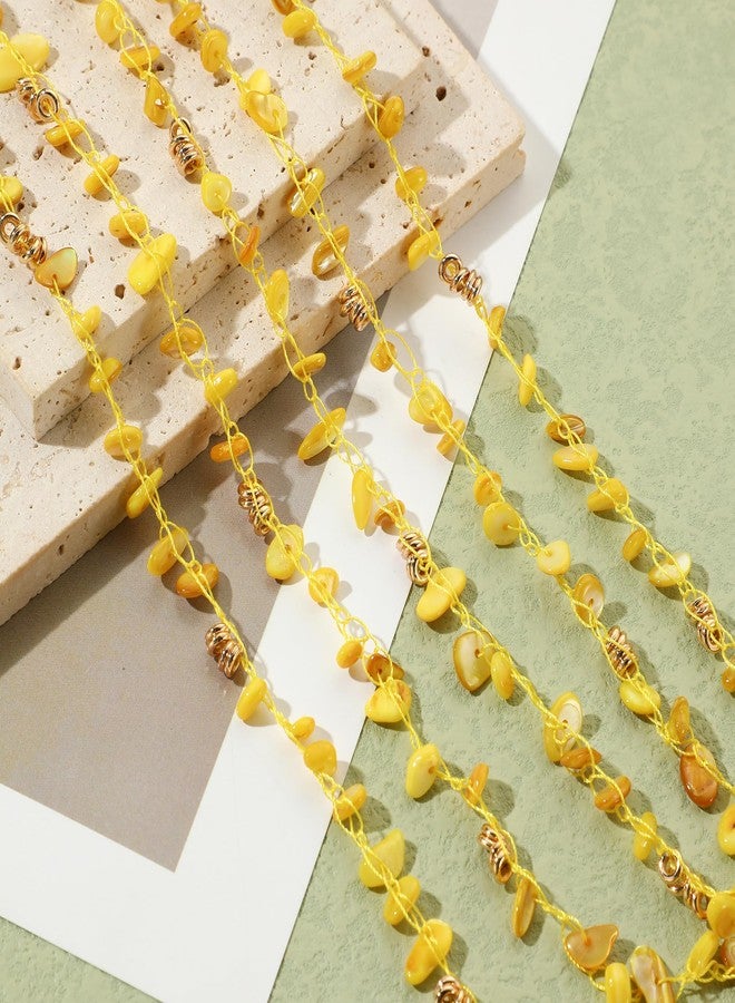 بوكار قلادات بوكار للنساء، قلادة متعددة الطبقات بخمسة خيوط مزينة بالخرز، هدية مثالية للنساء (NK-10694-أصفر) - Image 3