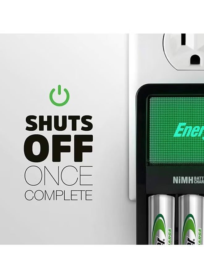 إنرجايزر انرجايزر شاحن بطارية (يتضمن 4 بطاريات ايه ايه/ميجنون 2000 ميلي امبير في الساعة) - Image 3