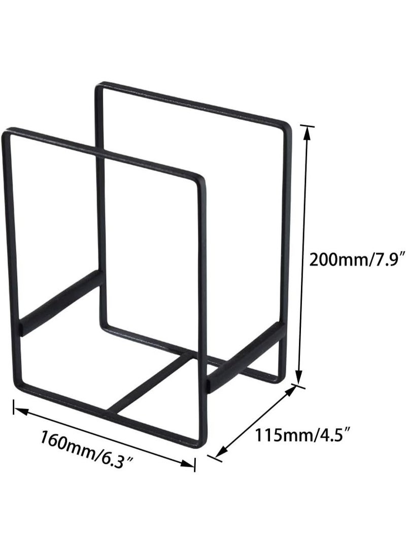 2PCS Plate Holders Organizer, Metal Dish Storage Dying Display Rack for Cabinet, Counter and Cupboard - Black - Image 3