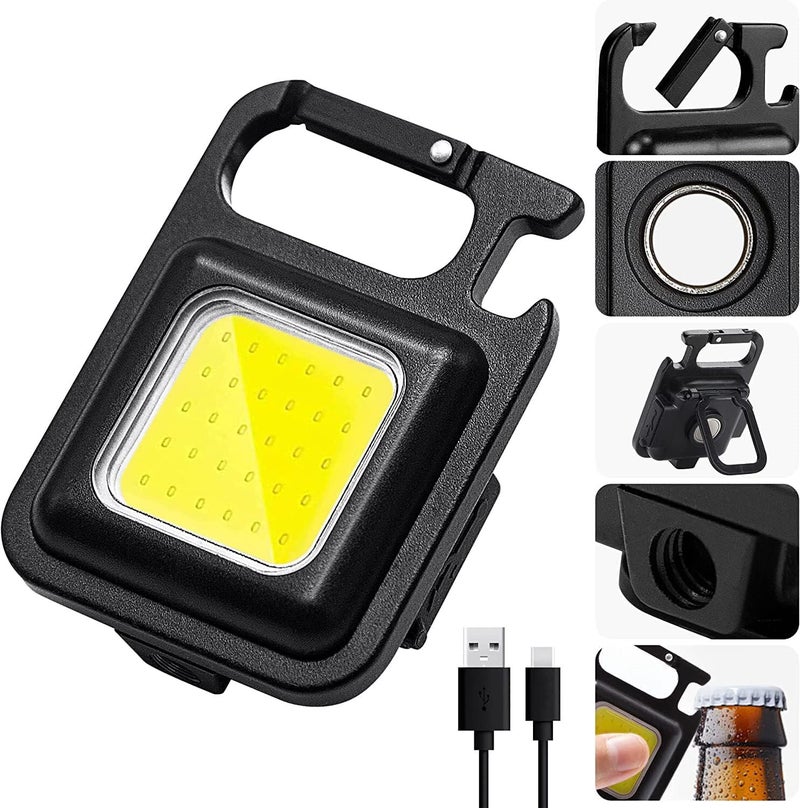 TLBS Keychain Mini Flashlight with 4 Light ModesUltralight Portable Pocket Light with Folding Bracket Bottle Opener and Magnet Base for Camping Walking - Image 4