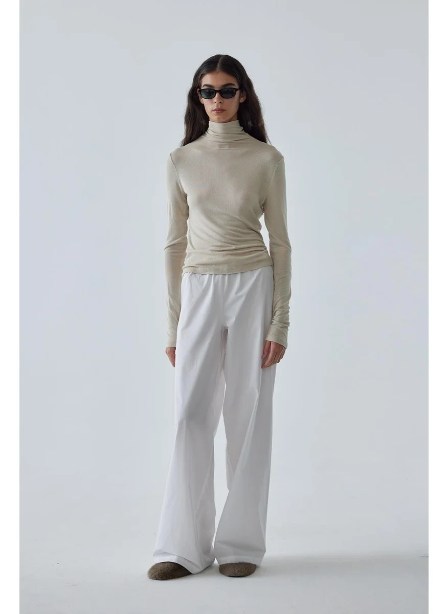 سود كوليكشن Beige Mia Turtleneck Bodysuit