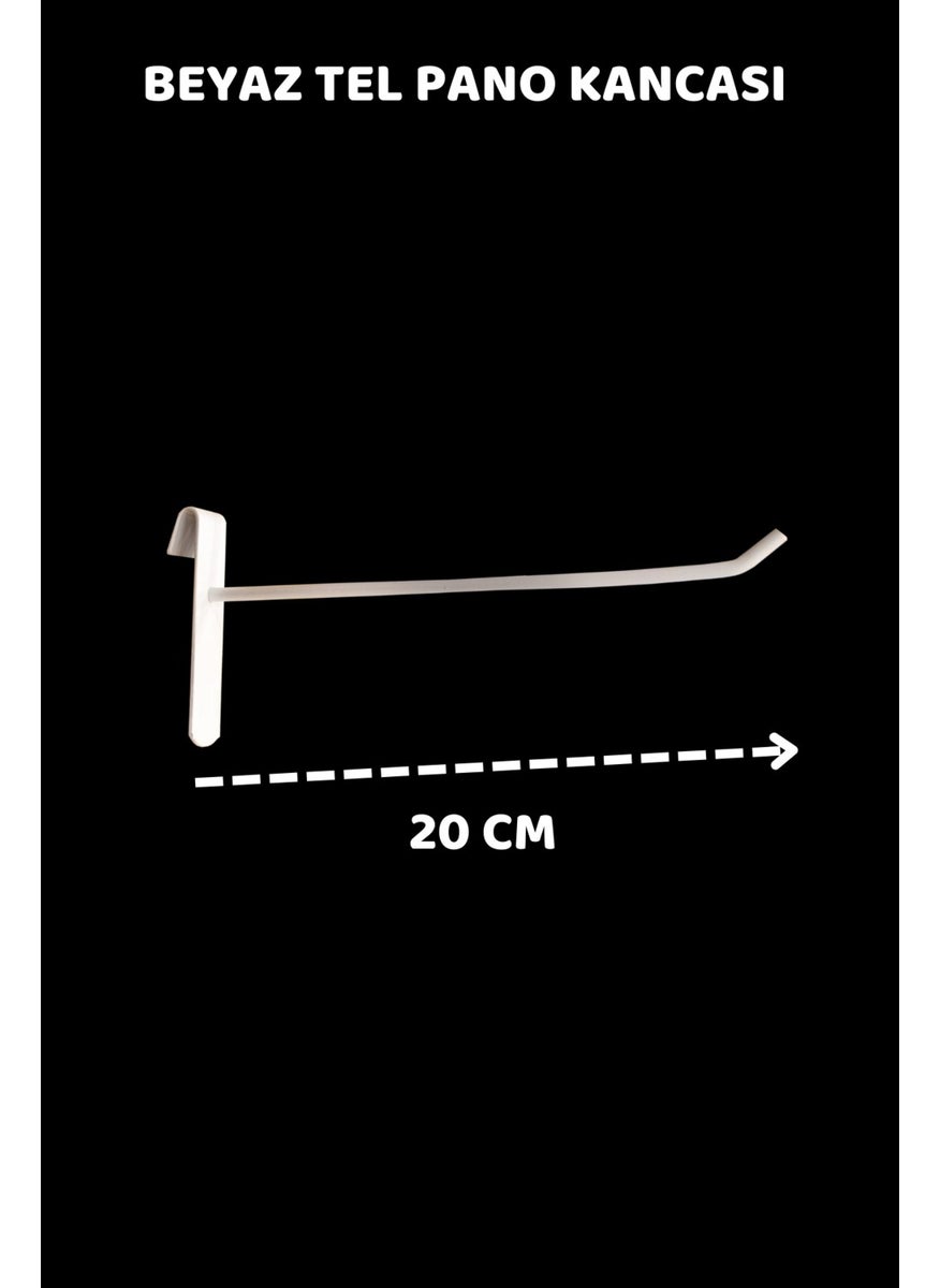 Manken İstanbul Mannequin Istanbul 20 cm - 25 Pieces White Wire Panel Hook Shelf Hanger  - Image 5