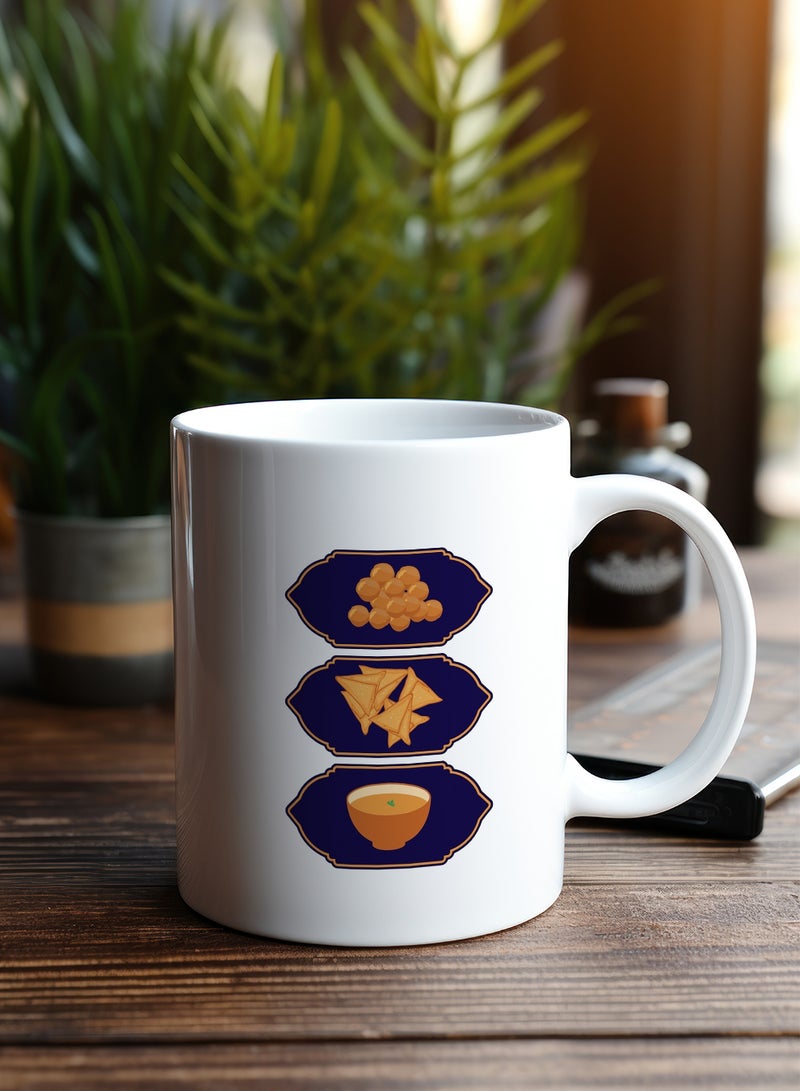 لوحة كوب ١١ أونصة من السيراميك بتصميم مأكولات رمضانية - Image 2