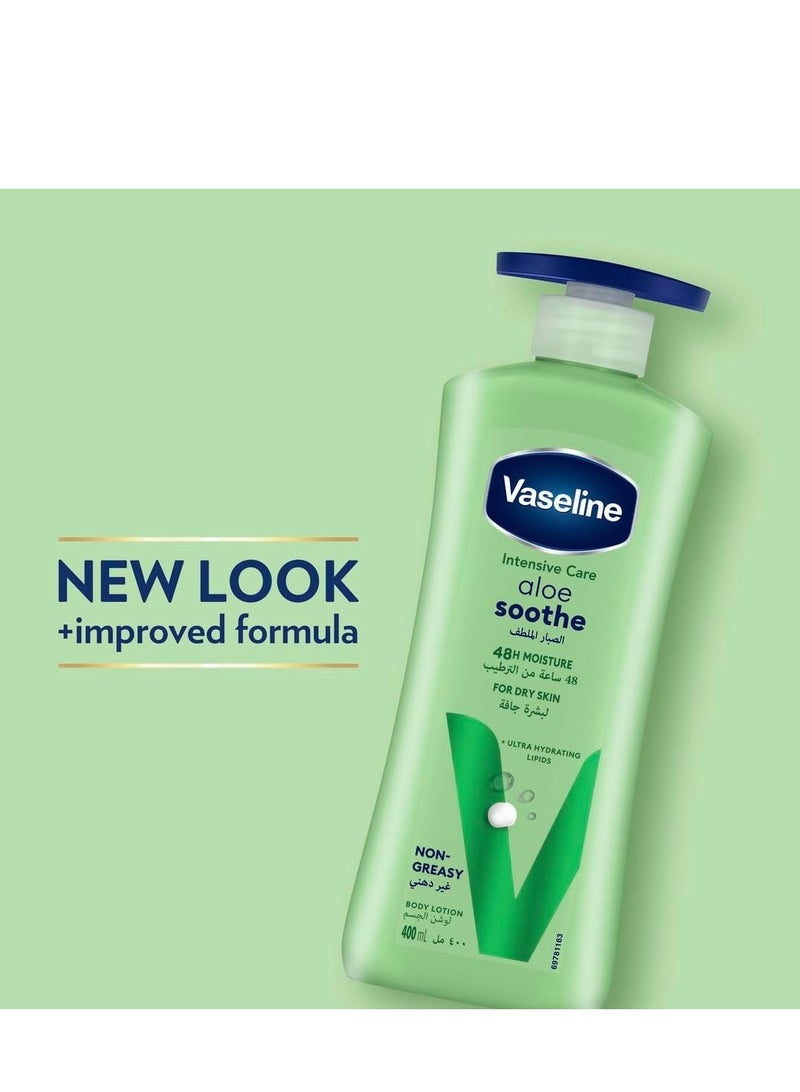 فازلين لوشن فازلين للجسم بخلاصة الصبار، 2 × 400 مل - Image 2