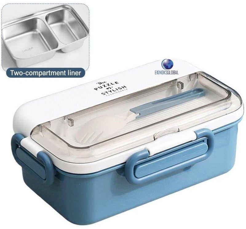 Vagonlife Portable 304 Stainless Steel Leakproof Lunch Box Lunch Box For Kids Student and Office 900ML  - Image 1