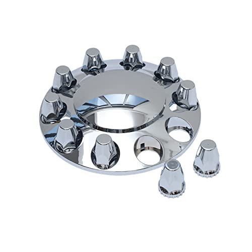 JESONN Plastic ABS Chrome Plated Front Axle Cover Kits Hub Caps for Semi Trucks with Thread-on 33mm Lug Nut Covers Removable Caps (Standard) - Image 3