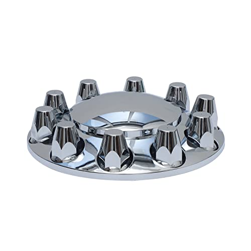 JESONN Plastic ABS Chrome Plated Front Axle Cover Kits Hub Caps for Semi Trucks with Thread-on 33mm Lug Nut Covers Removable Caps (Standard) - Image 2