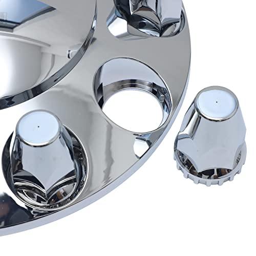 JESONN Plastic ABS Chrome Plated Front Axle Cover Kits Hub Caps for Semi Trucks with Thread-on 33mm Lug Nut Covers Removable Caps (Standard) - Image 4