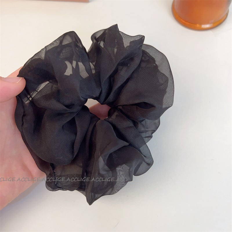 Generic Ballet Skirt ~ Mesh Hair Loop Super Fairy Lace Organza Hair Rope Big Bowel Loop Hair Rope Girls Hair Accessories D-4051-3 Black